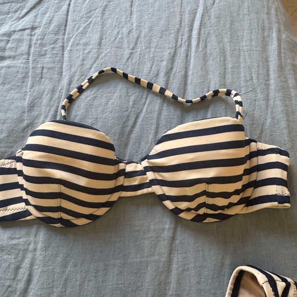 J.crew Striped Navy and White Bikini Set - Picture 4 of 6